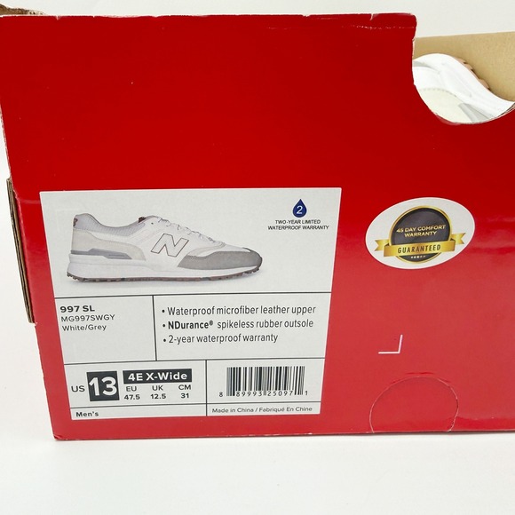 New Balance 997 SL Golf Shoes Size 13 - 4E EXTRA WIDE Mens White Gray NEW main image 4